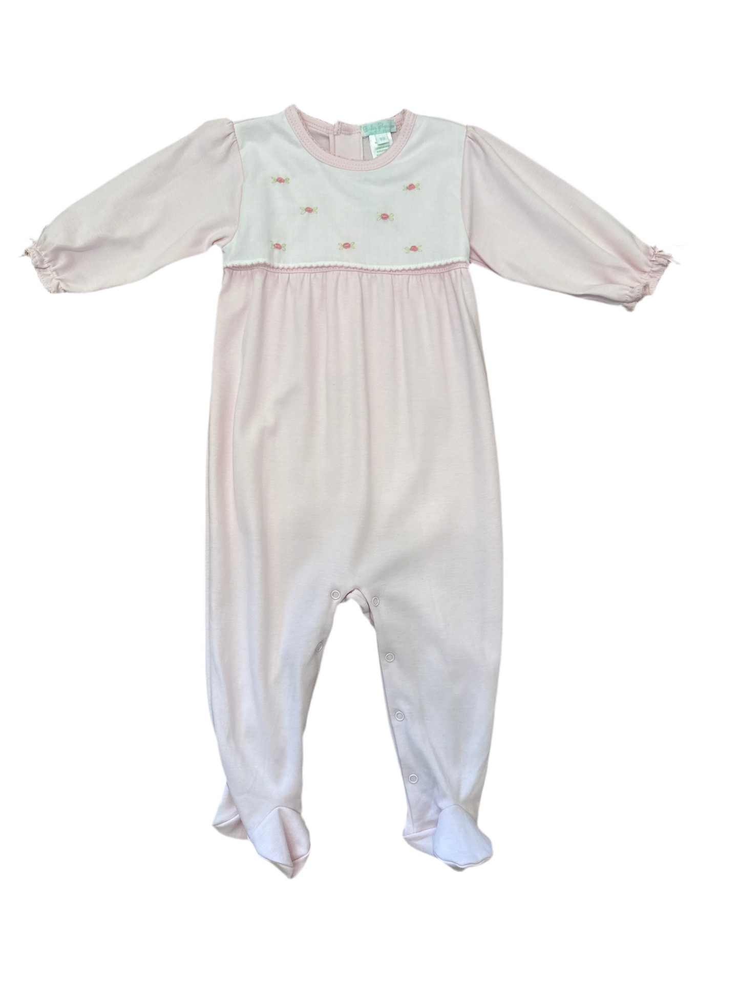 Baby Threads Pink Rose Footie