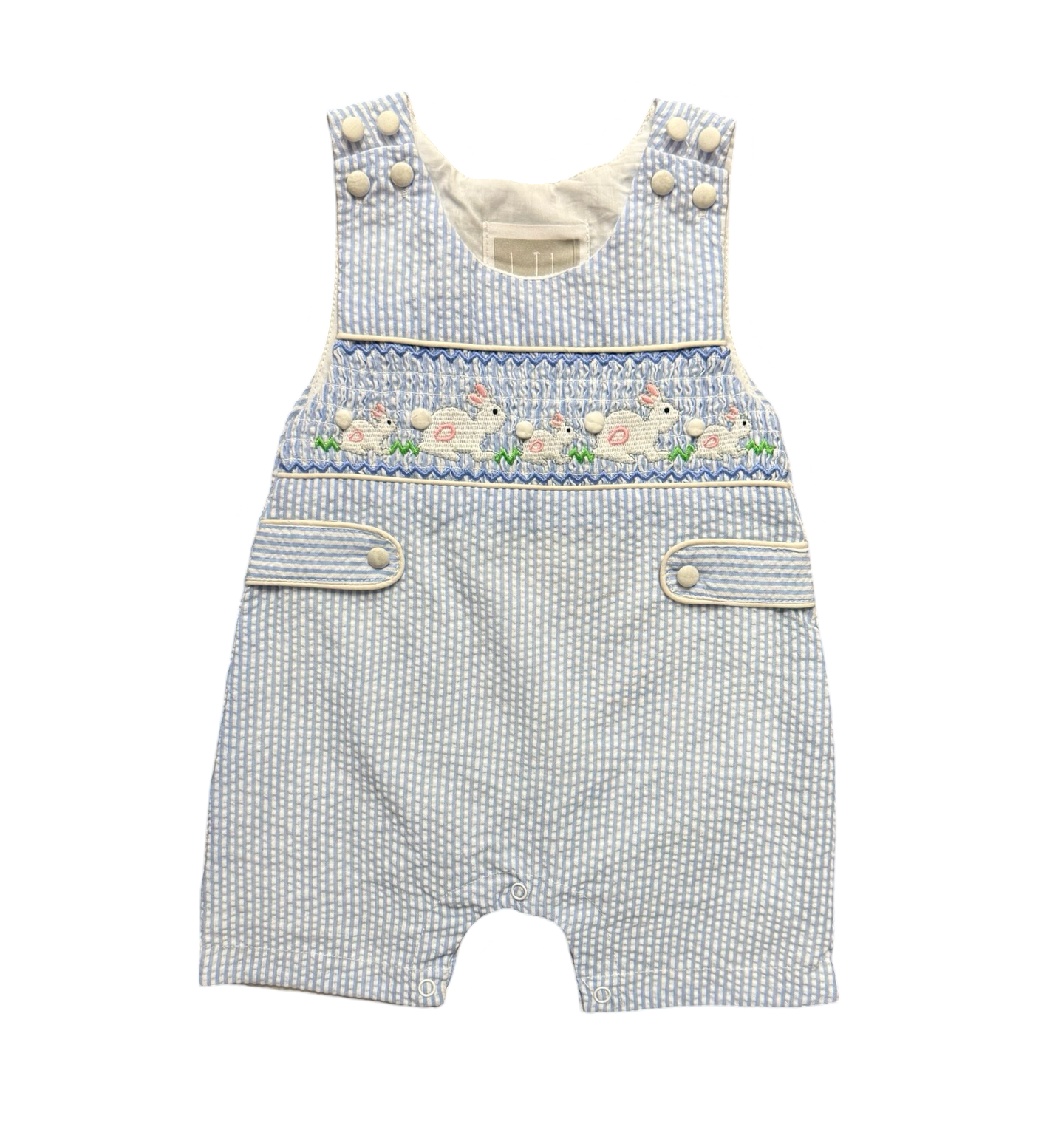 Smocked White Bunny Jon Jons
