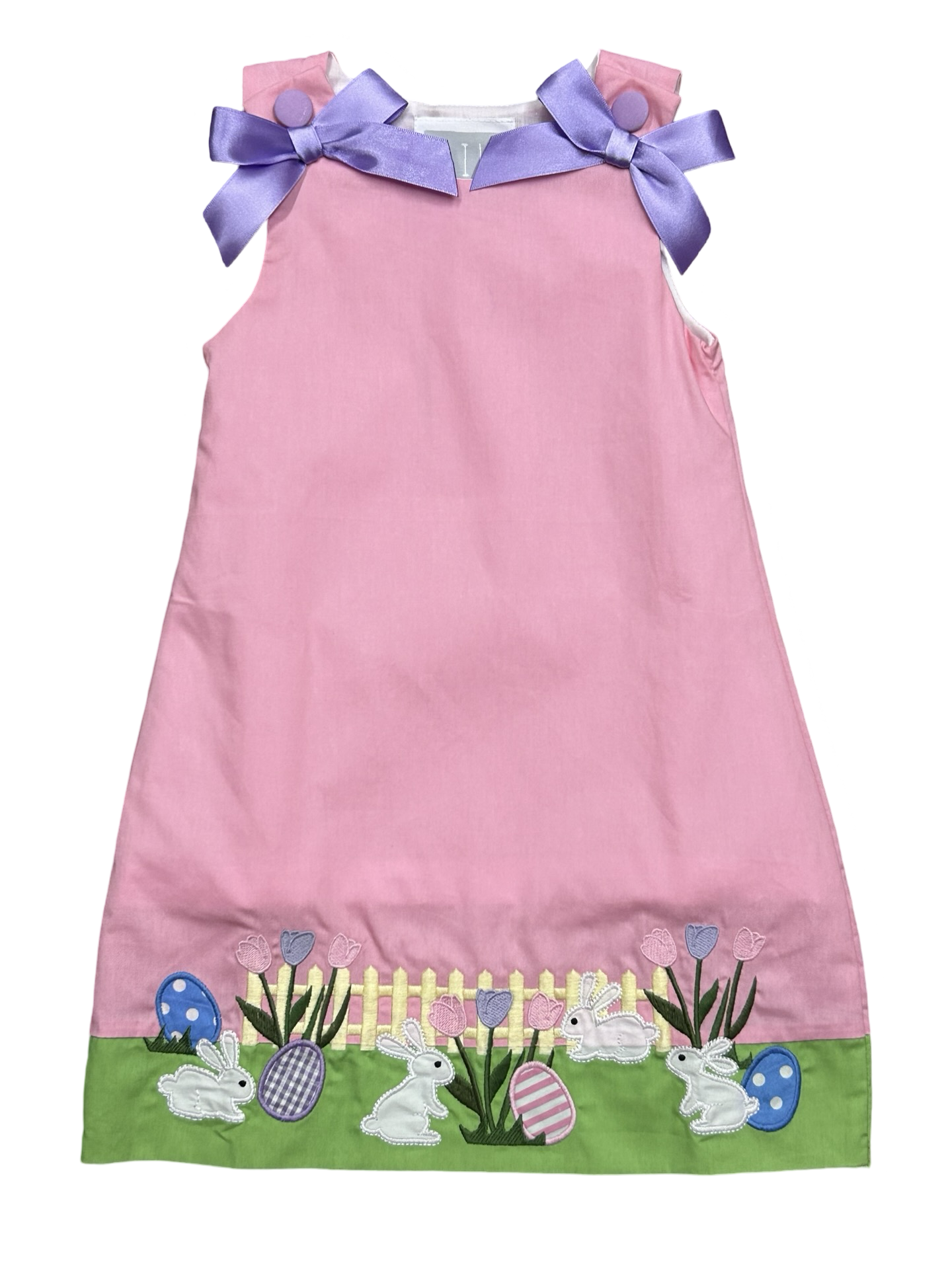 Smocked Easter Pink Flower Garden Bunny Flower Dress