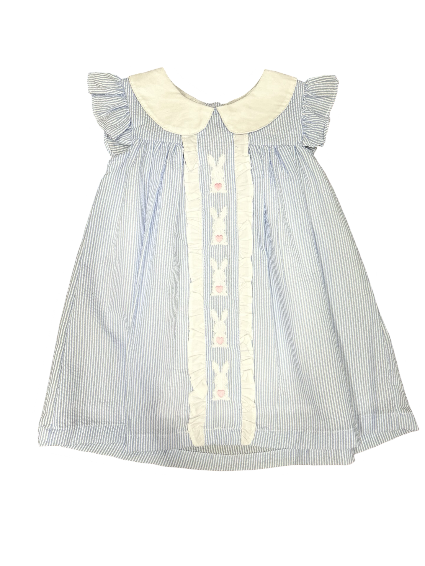 Smocked Light Blue Easter Bunny Dress