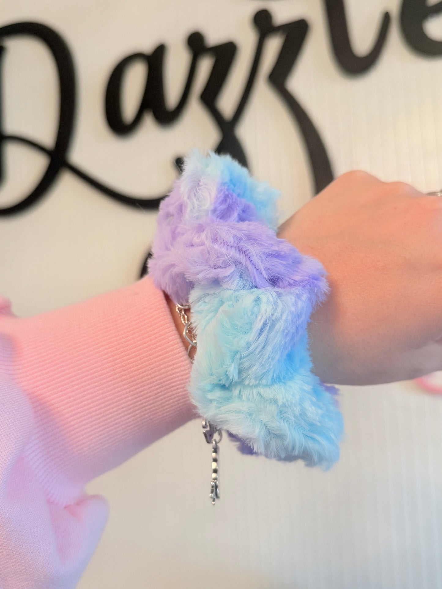 Purple & Blue Tie Dye Fluffy Scrunchie