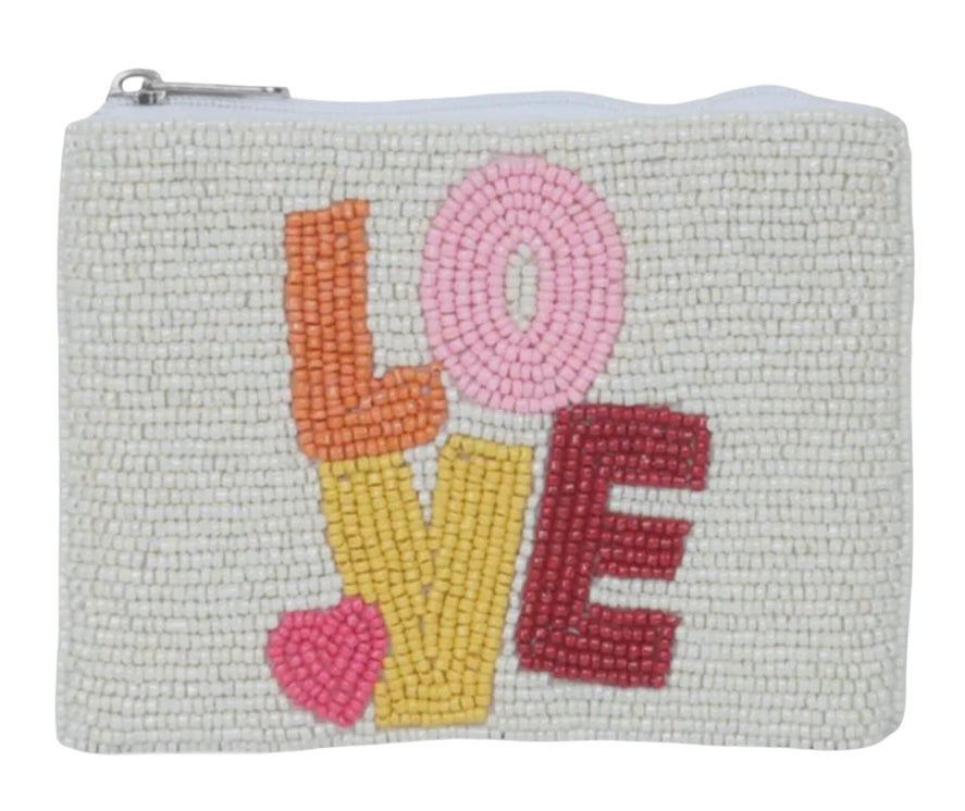 Love Beaded Coin Purse