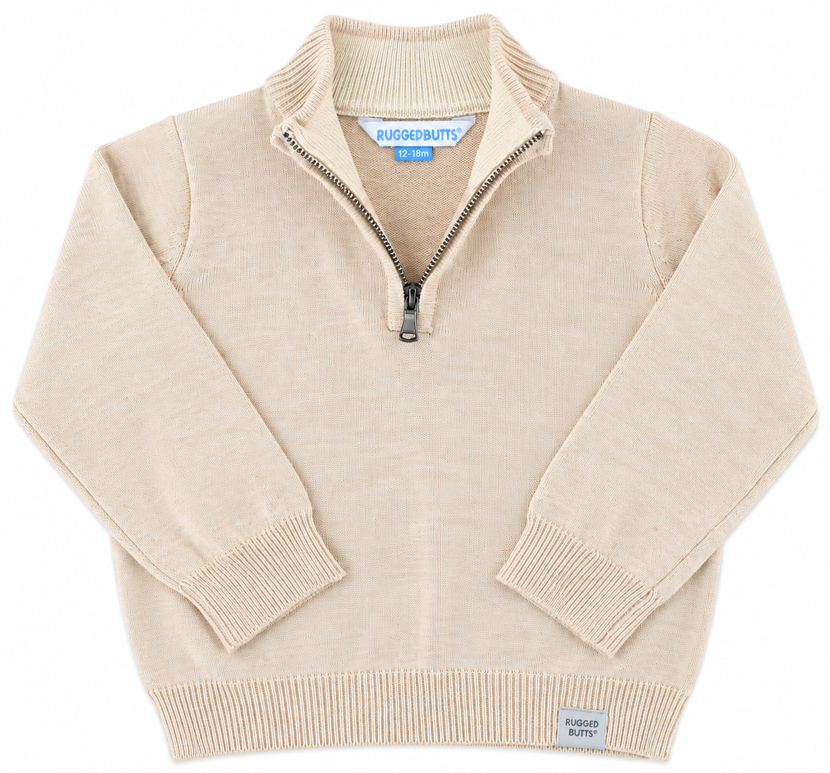 Rugged Butts Oatmeal Quarter-Zip Sweater