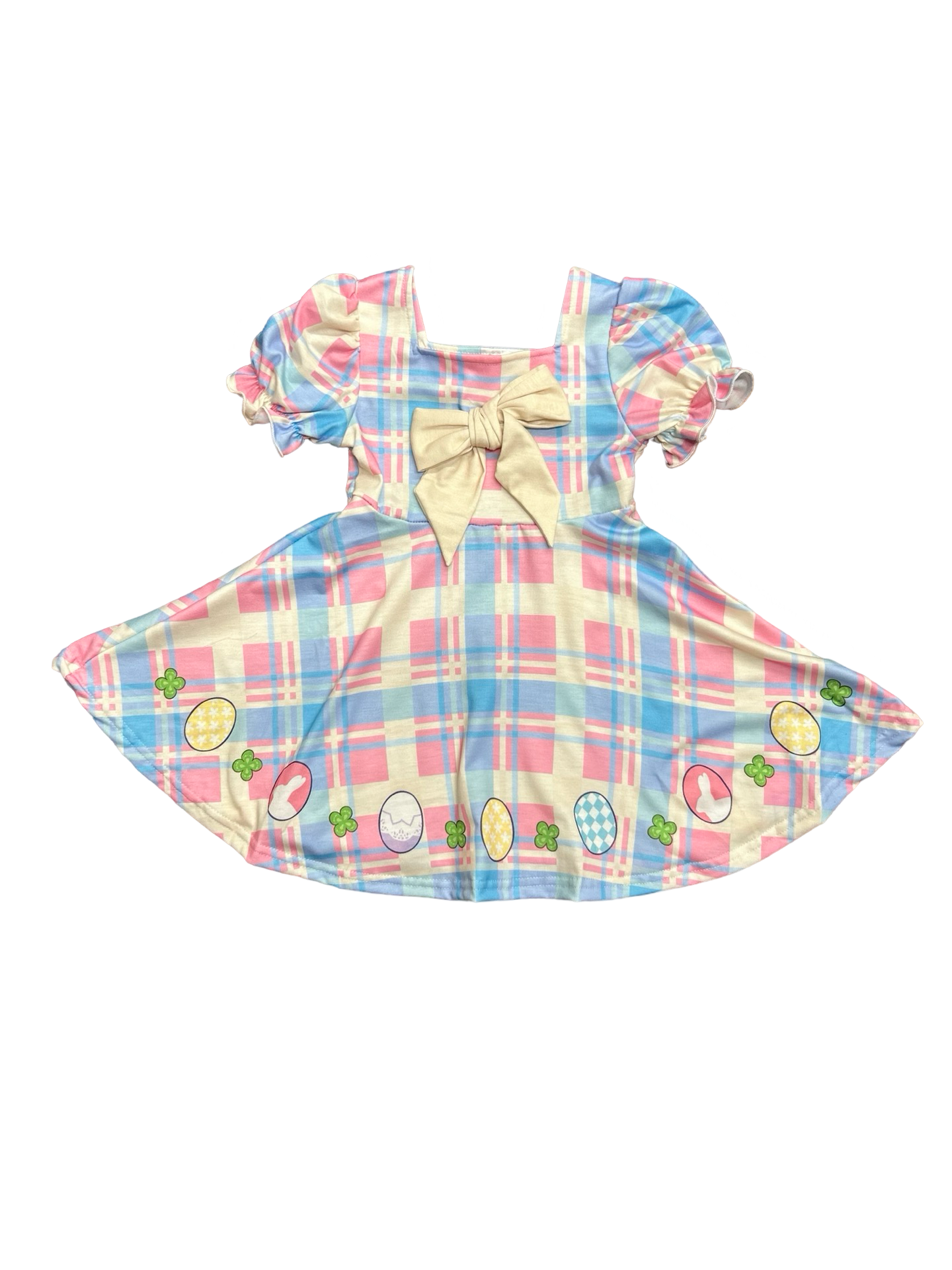 Easter Plaid Bow Dress