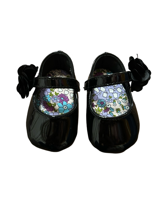 Baby Deer One Strap Shoes With Flower