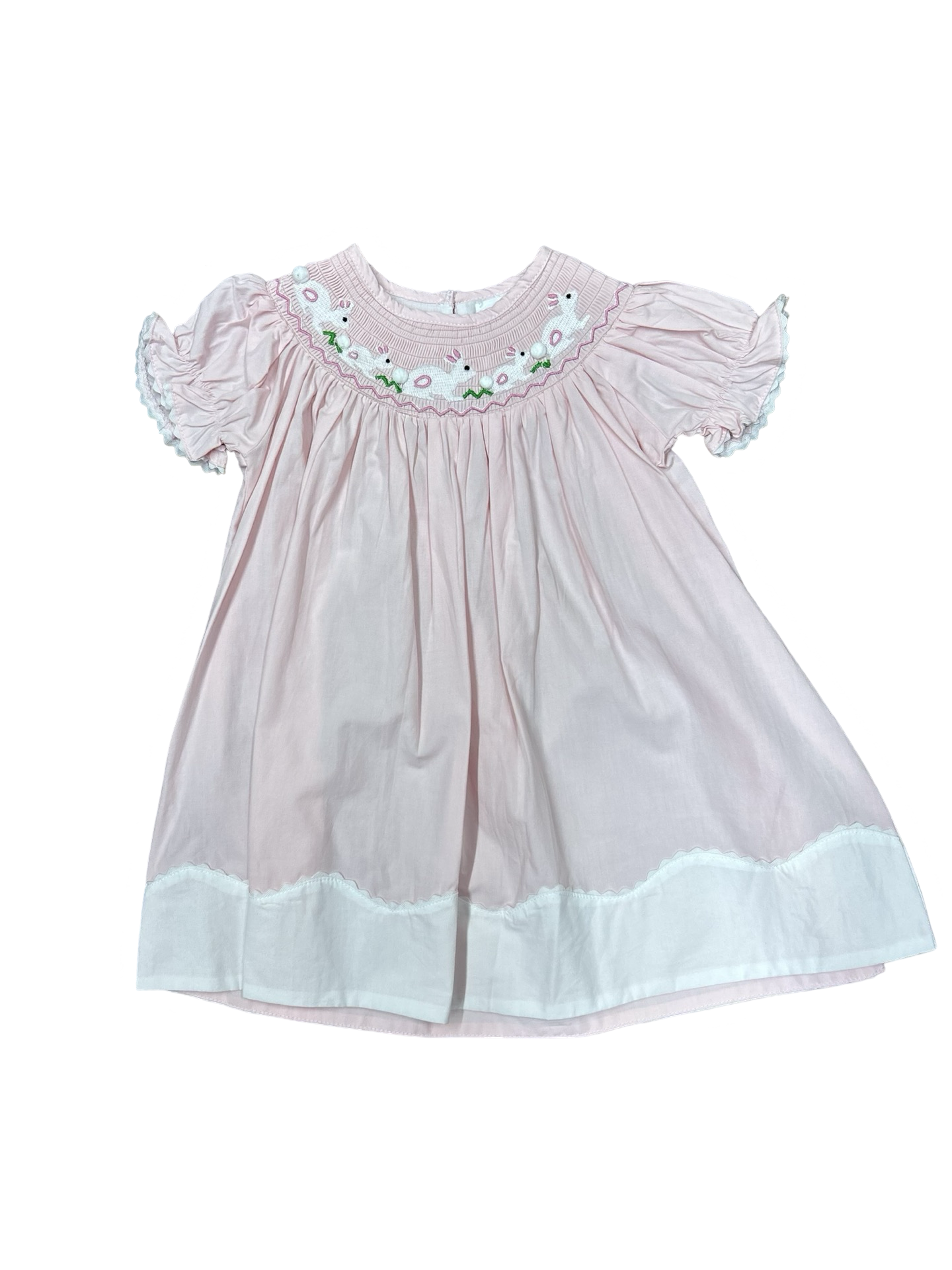 Smocked Easter Light Pink Bunny Dress