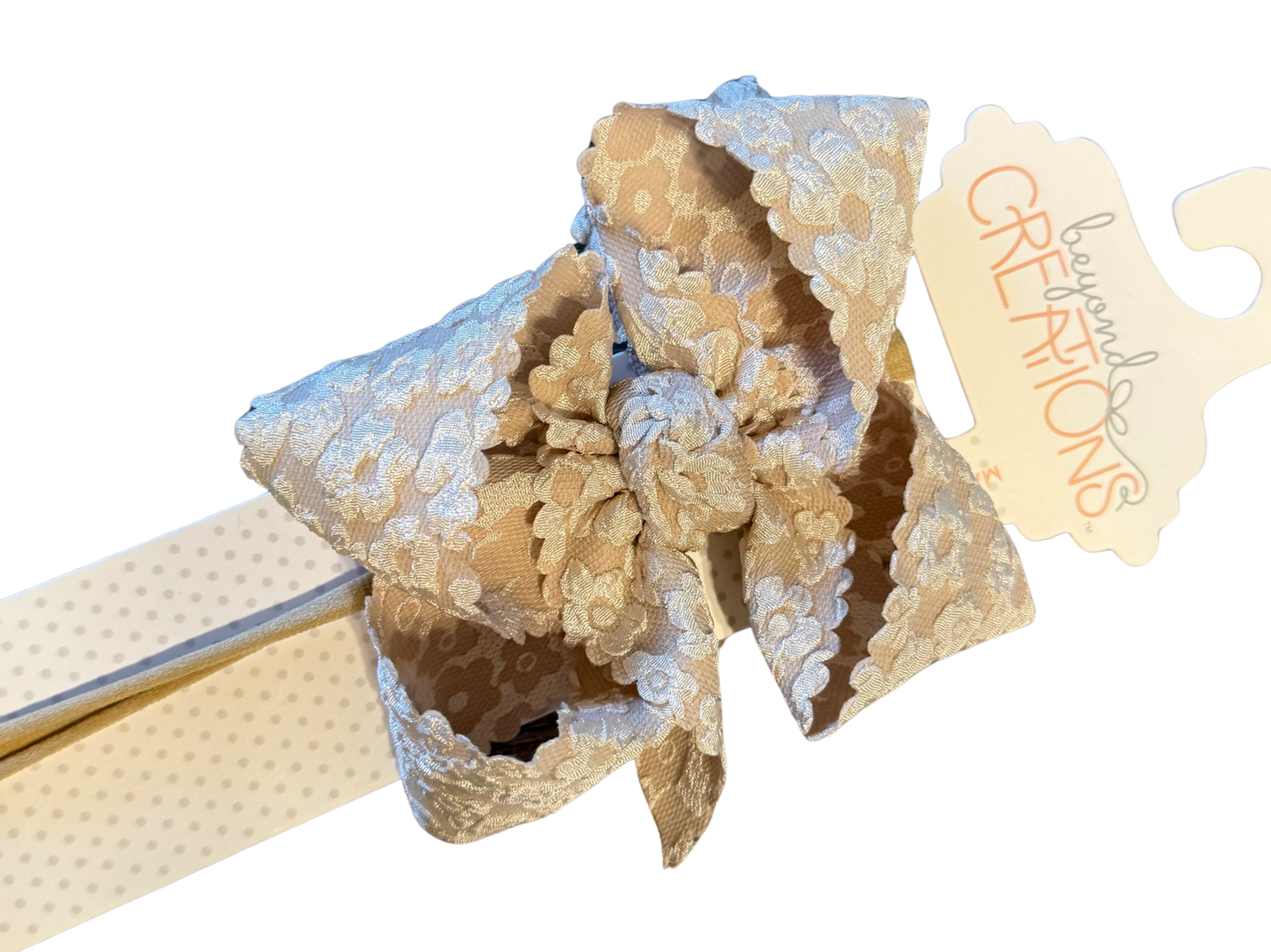Oakley Jane Registry Beyond Creations 'Oatmeal' Headband Bow