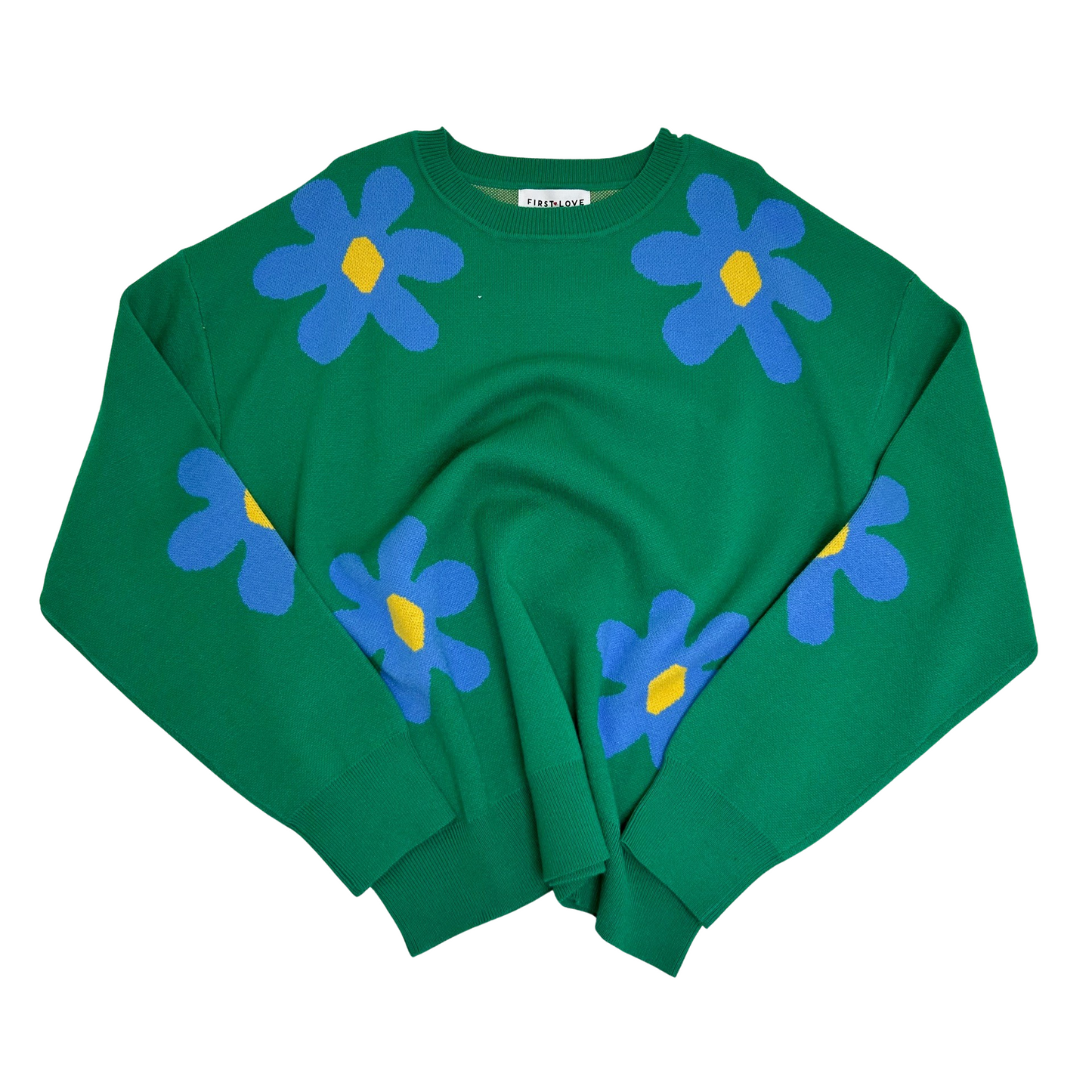 Green Floral Pattern Sweater
