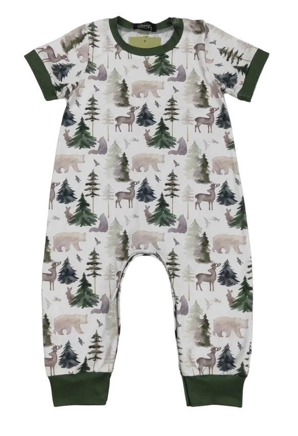 Clover Cottage Emerald Woodland Boy Romper
