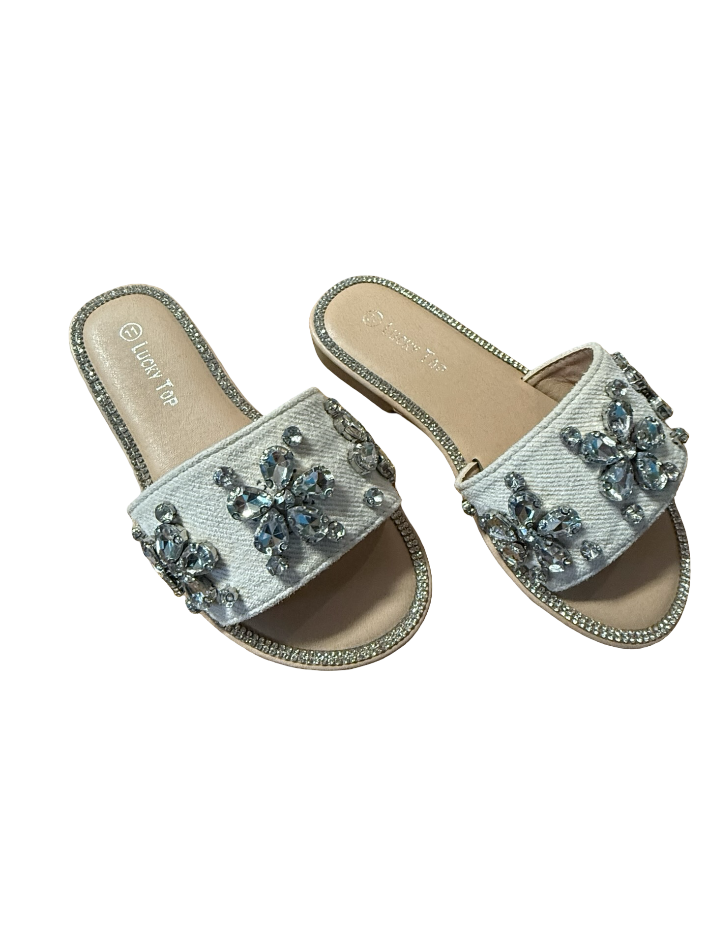 Ivory Denim Sandals