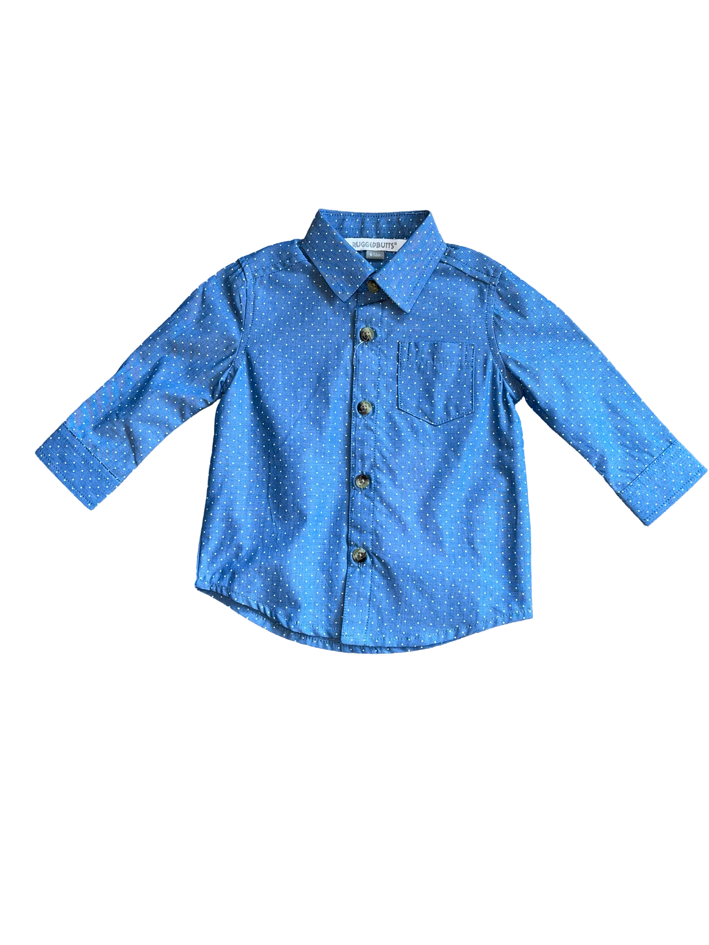 Rugged Butts Boys Chambray Dots Button Down Shirt