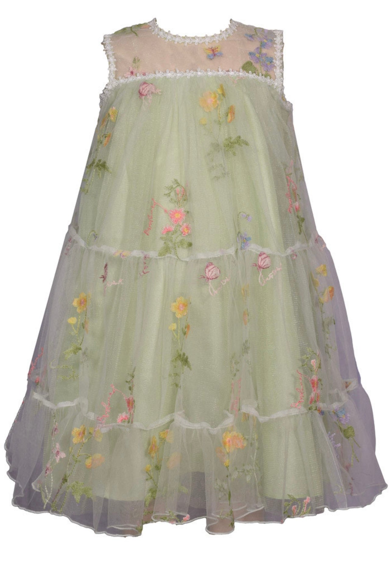 Bonnie Jean Multi Embroidered Floral Dress