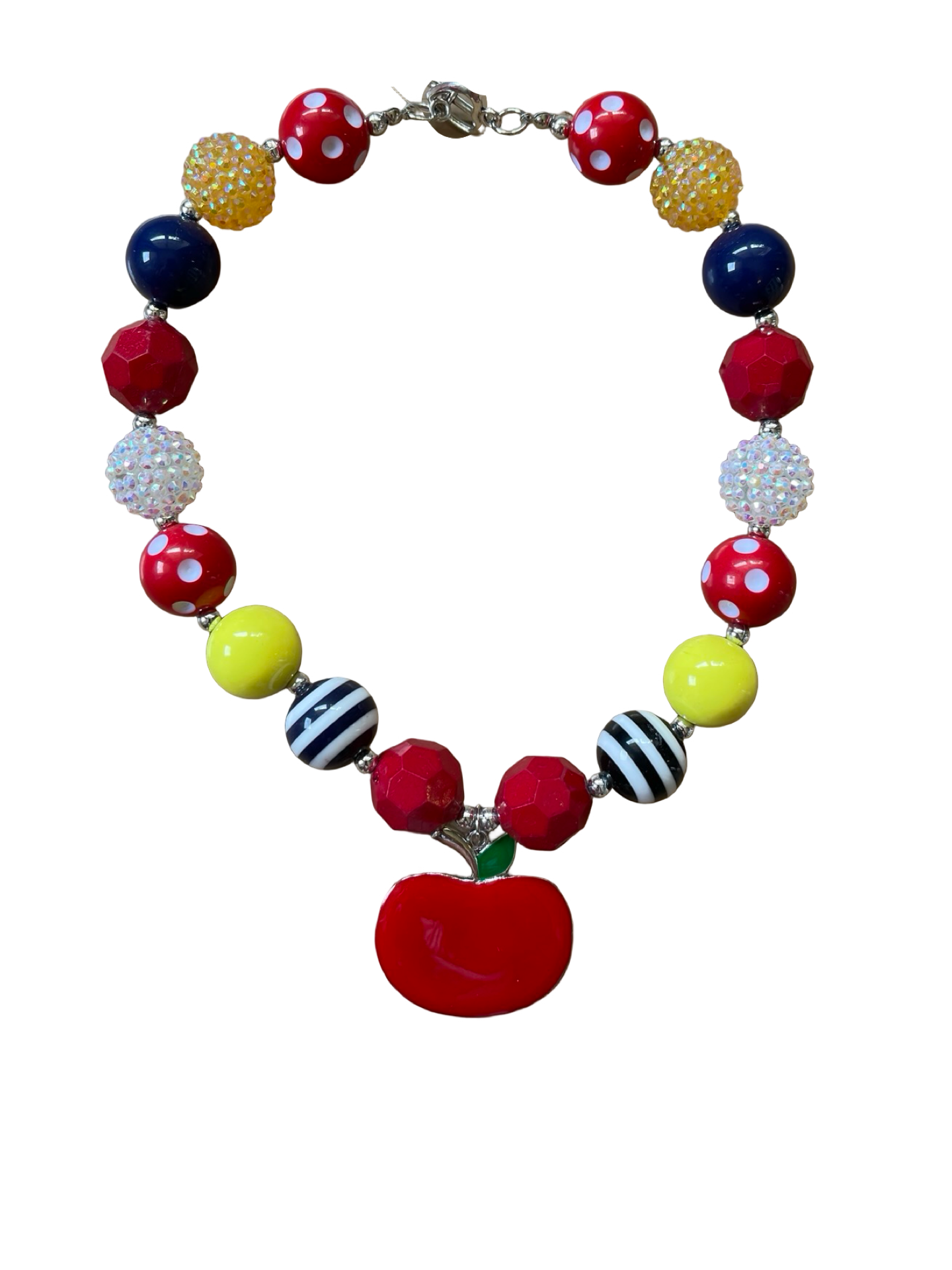 Back To School Apple Chunky Bead Necklace