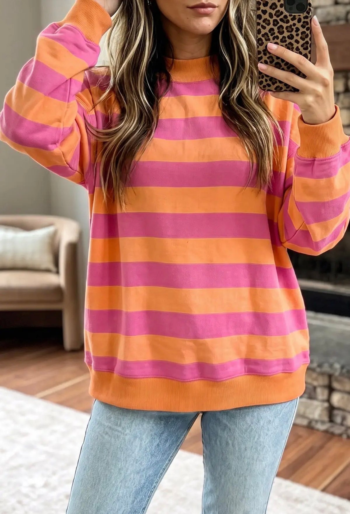 Colorblock Mockneck Sweatshirt