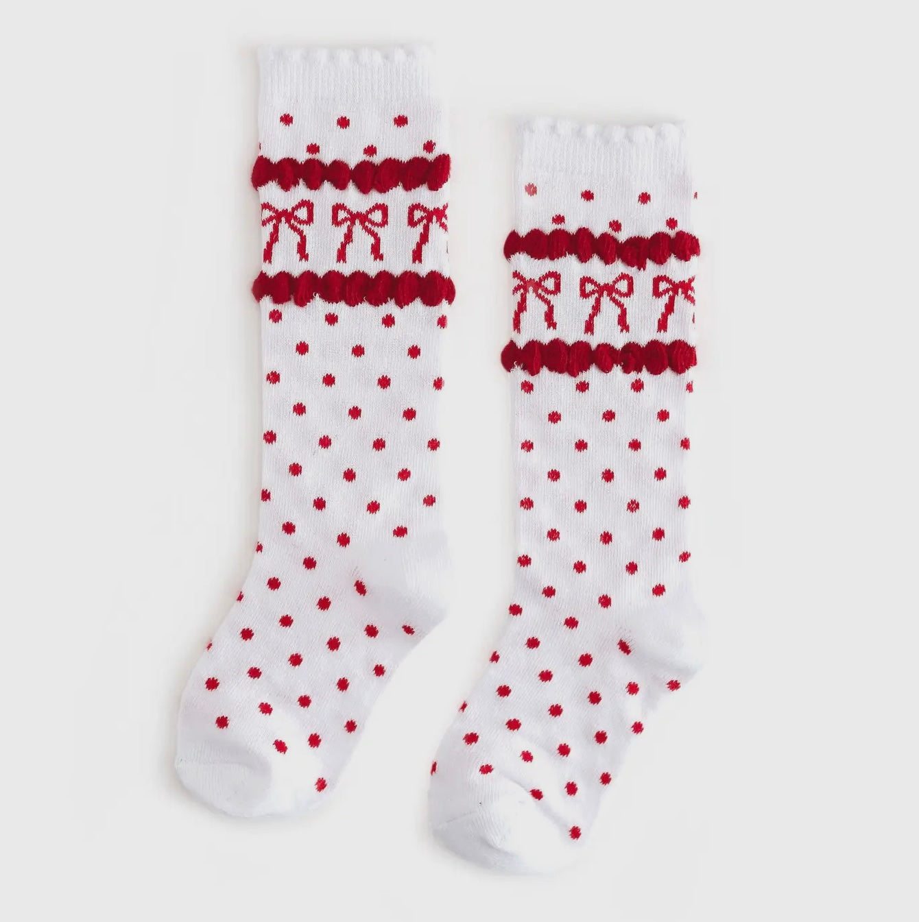 Little Stocking Co. Scalloped Knee High Socks with Bows