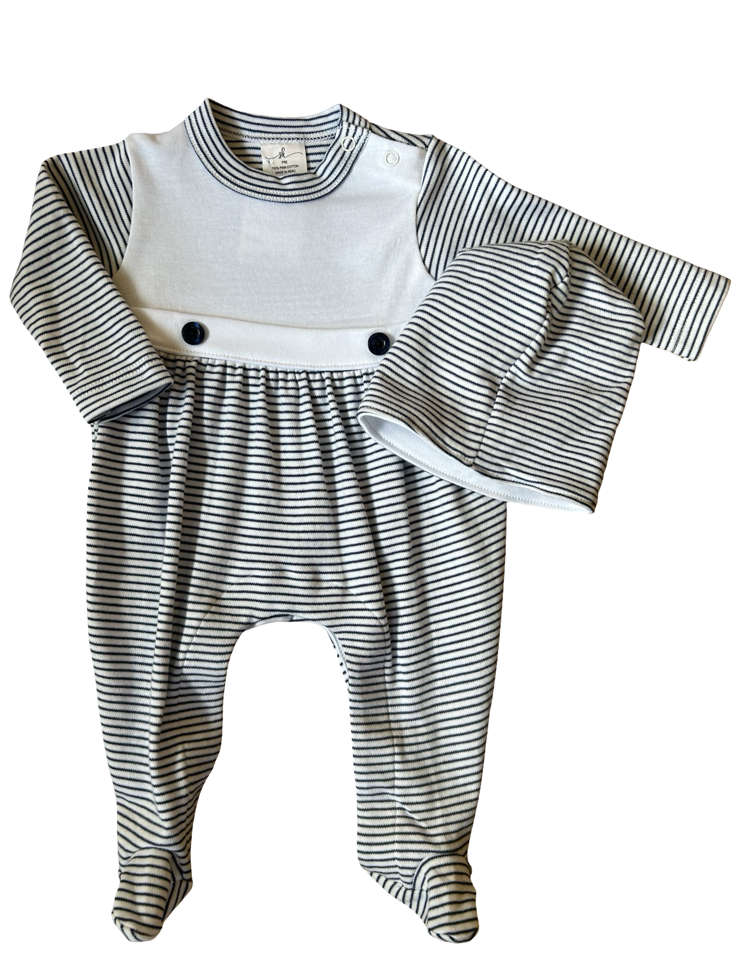 Copelan Walker Pitts Registry Navy Striped Footie