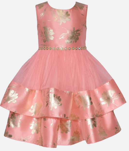 Bonnie Jean Foiled Tiered Dress