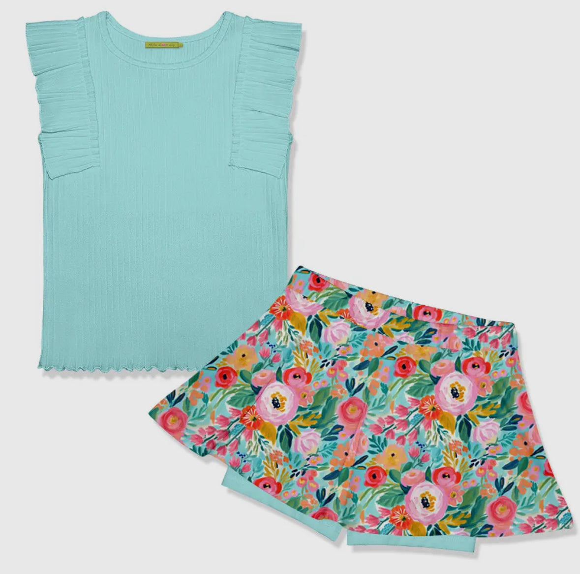 MLL Mint Top & Floral Skirt