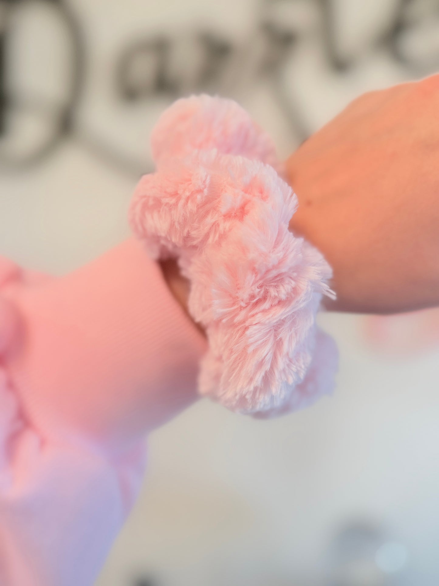 Pink Fluffy Scrunchie