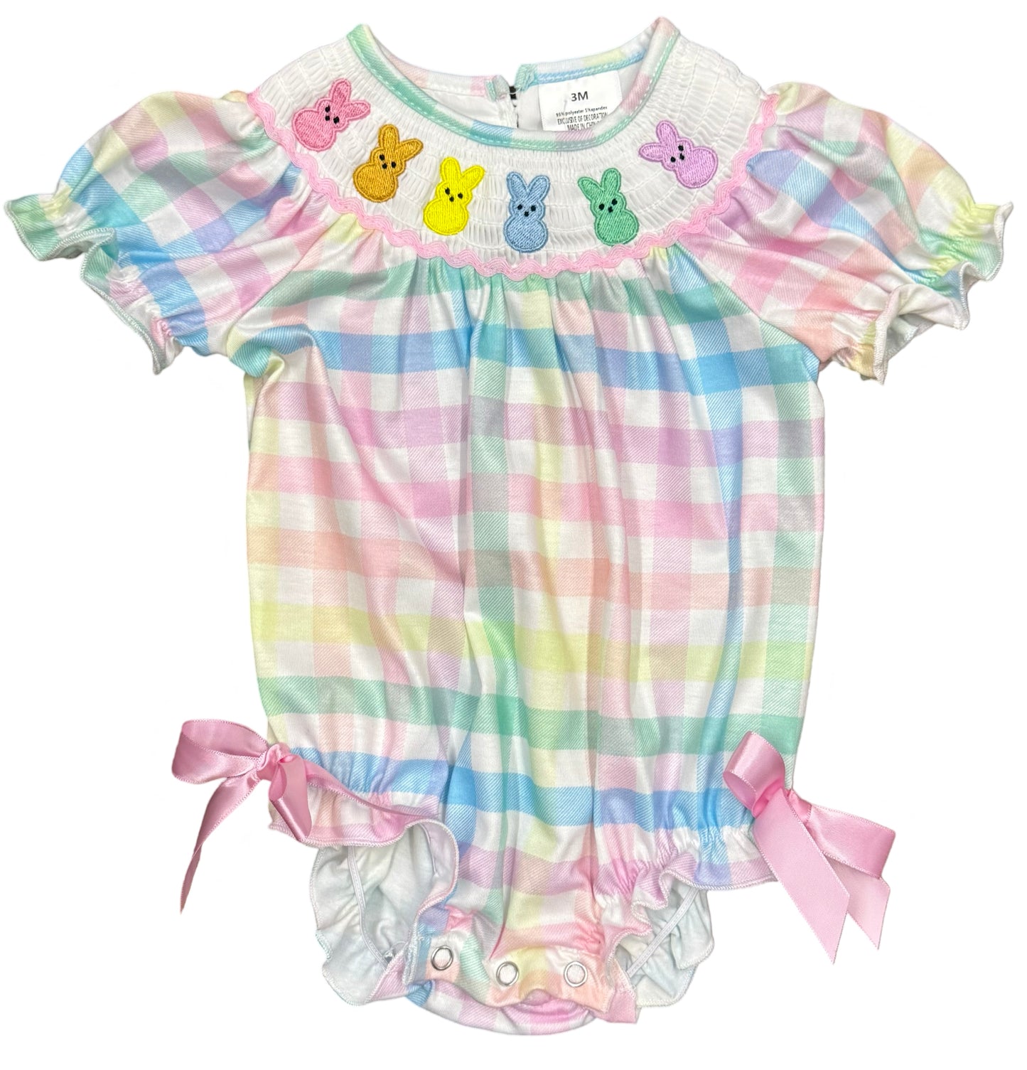 Easter Plaid Bow Romper