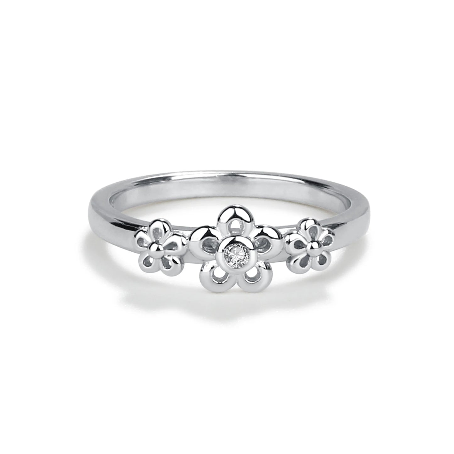 Cherished Moments Sterling Silver Baby Ring with Daisy Flowers for Girls