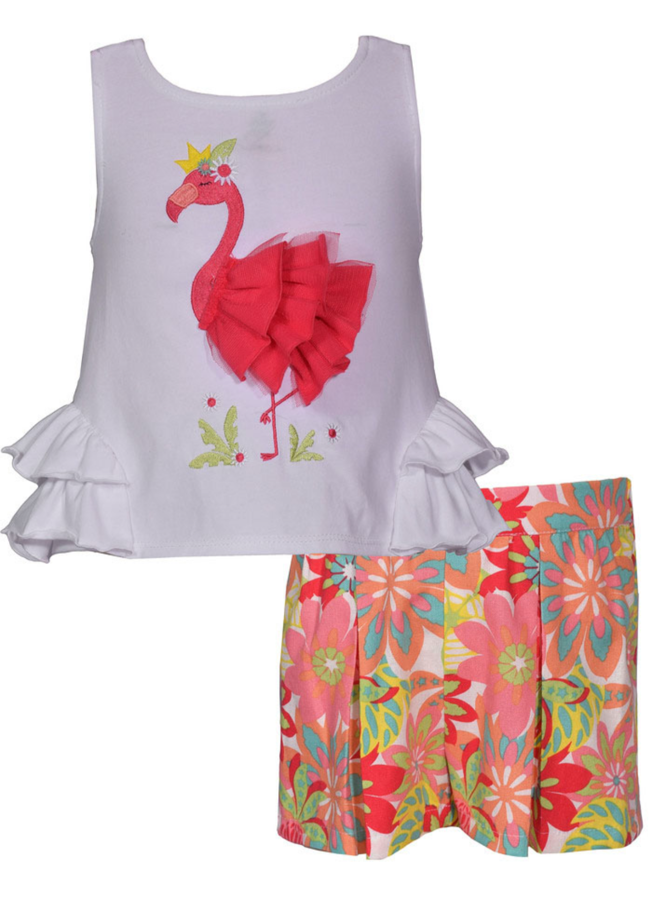 Bonnie Jean Flamingo Short Set