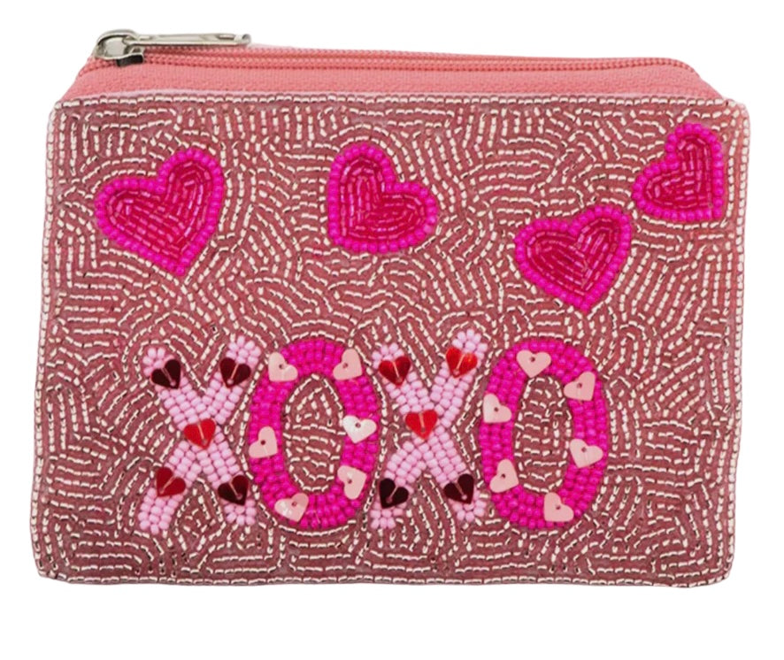 Beaded "Xoxo" Coin Purse