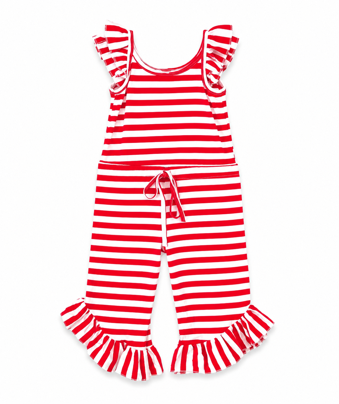 Red & White Stripe Romper