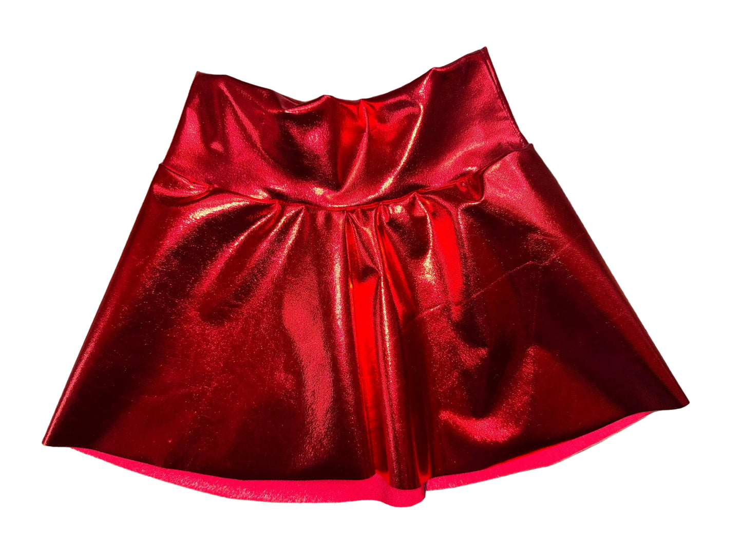 Red metallic skirt