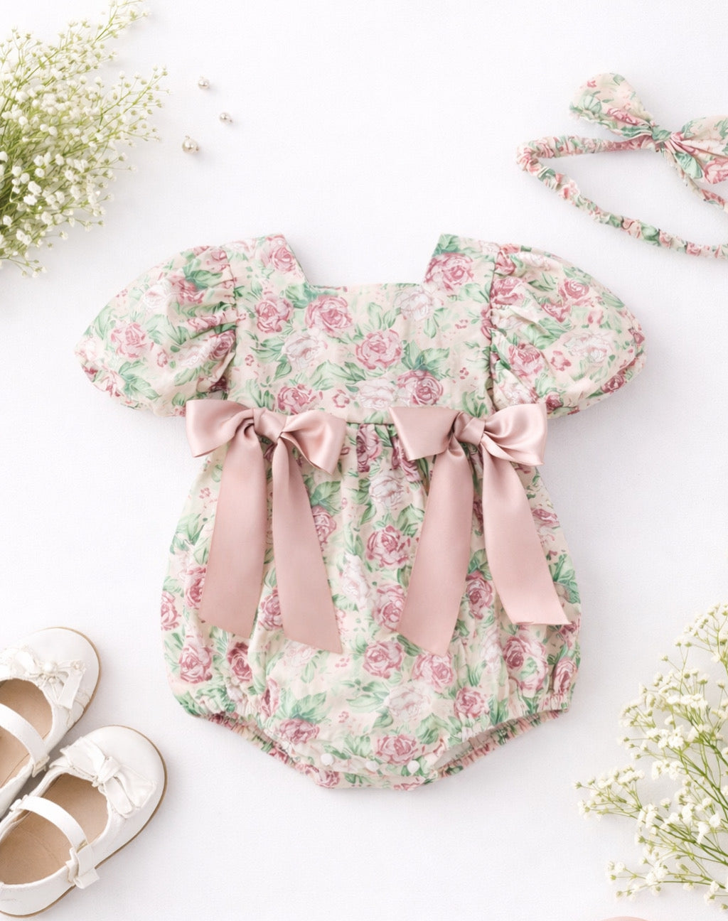 Baby Jones Registry Rylee Faith Vintage Rose Romper