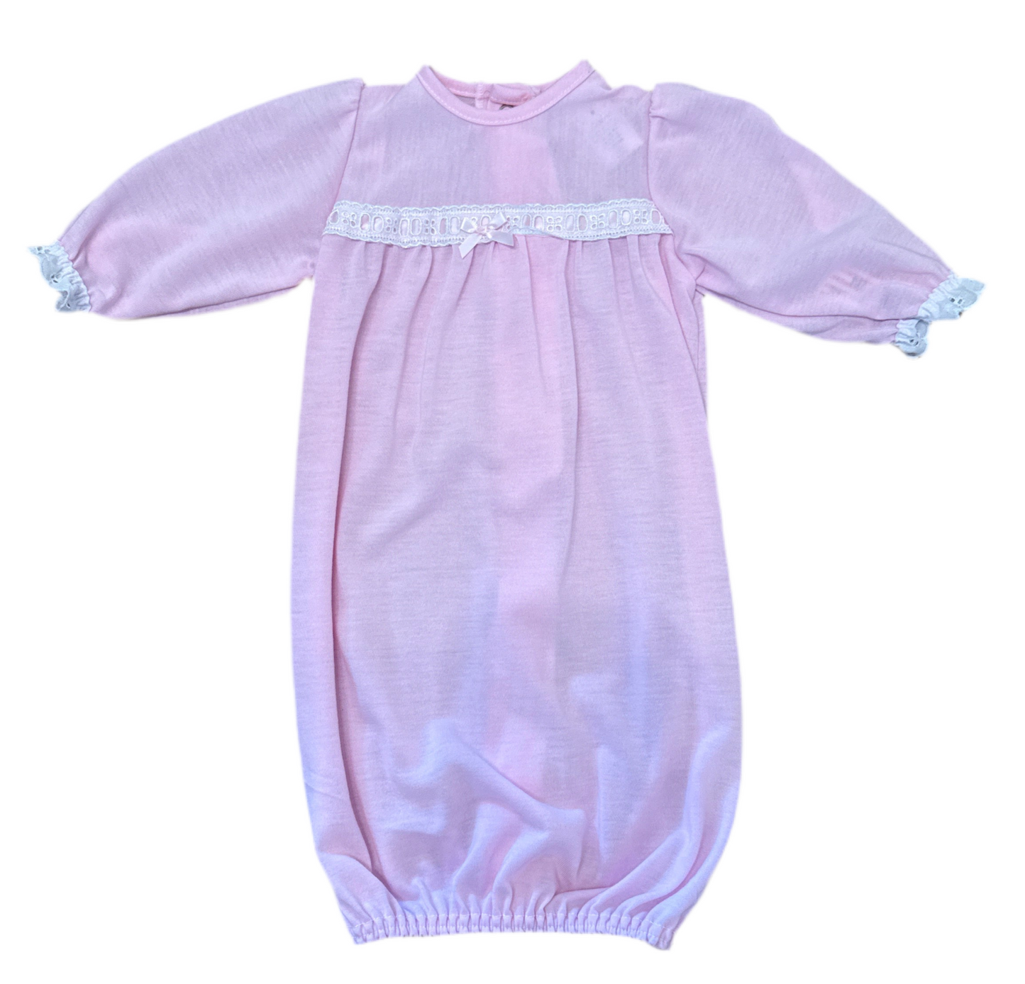 Sacque Gown With Eyelet Trim