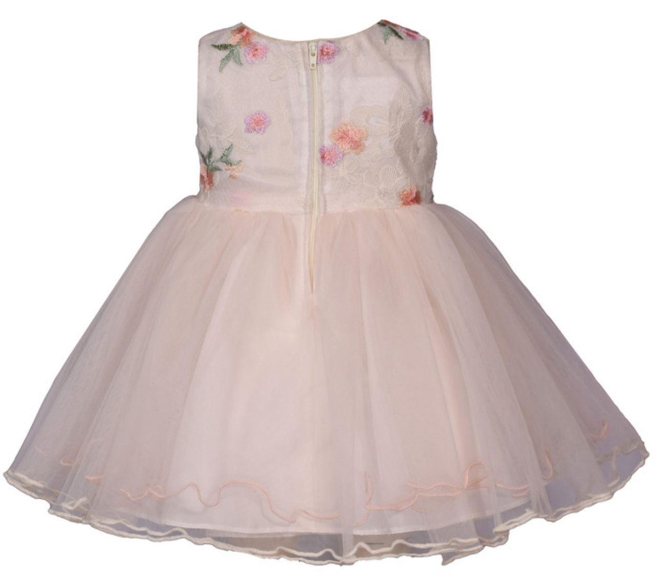 Bonnie Jean Embroidered Tulle Blush Dress