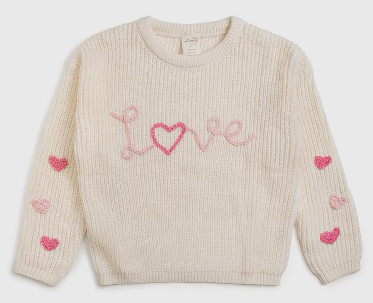 Sweet Wink Ditsy Love Valentine's Day Knit Sweater