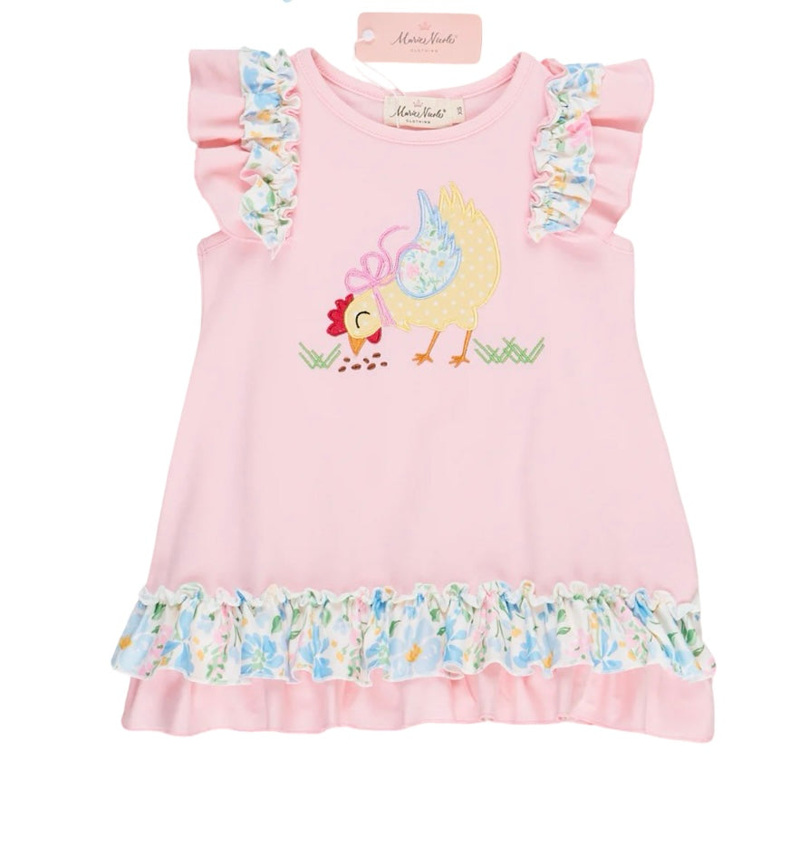 Girls Floral Chicken Dress