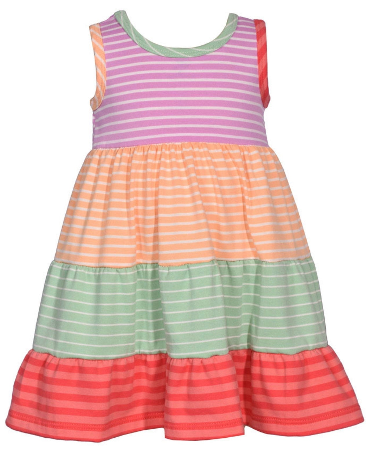 Bonnie Jean Mixed Stripe Tiers Dress