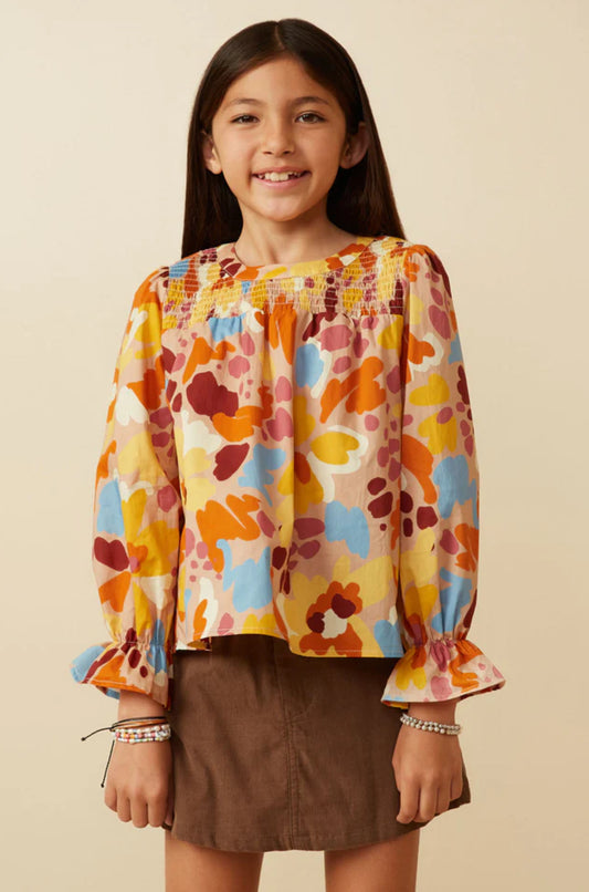 Floral Smocked Shirt