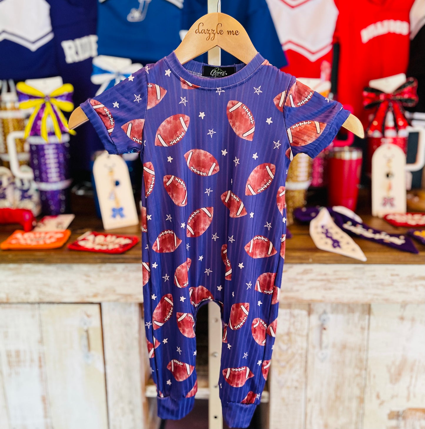 Boys Purple Football Romper
