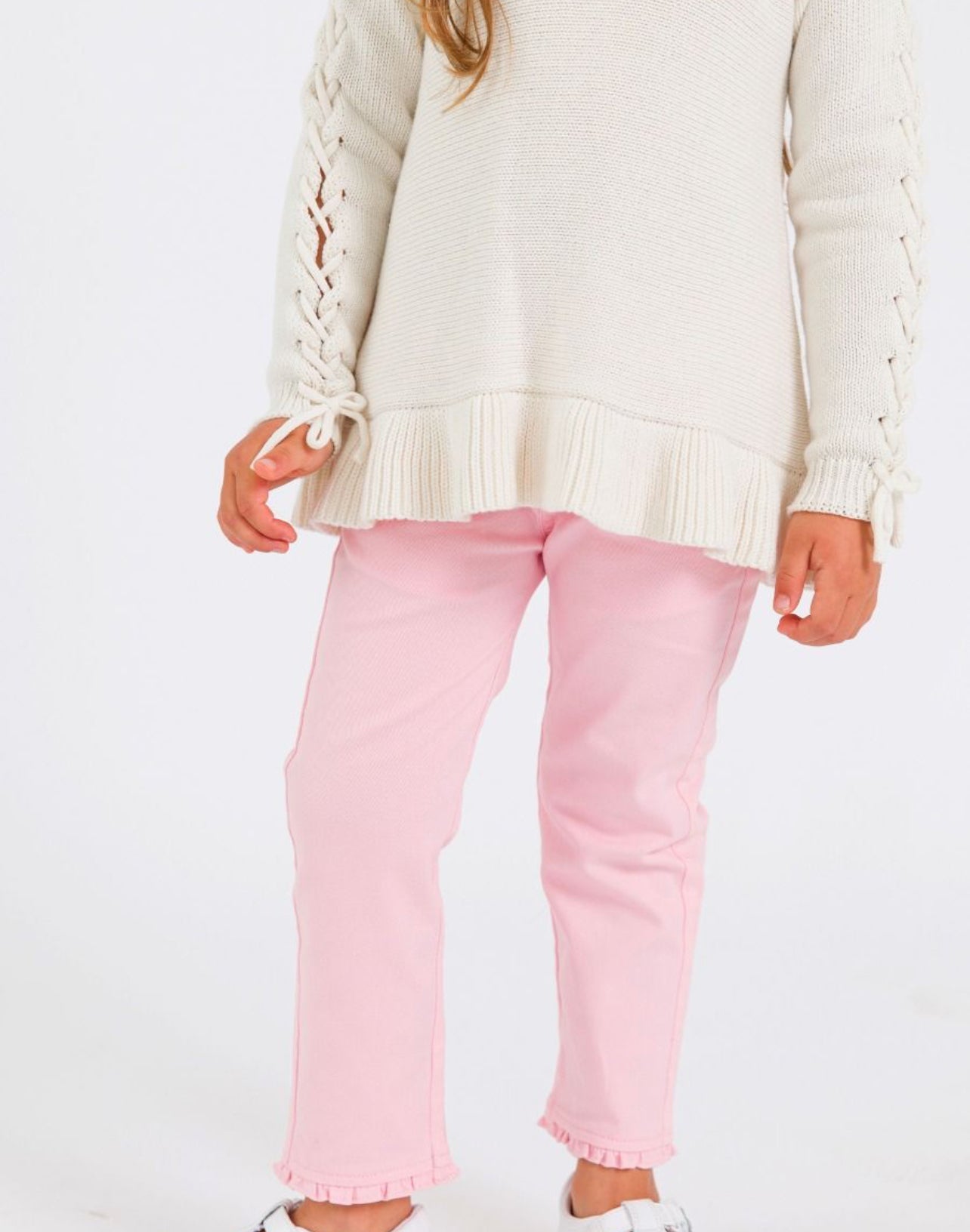 Ruffle Butts Pink Ruffle Straight Jeans