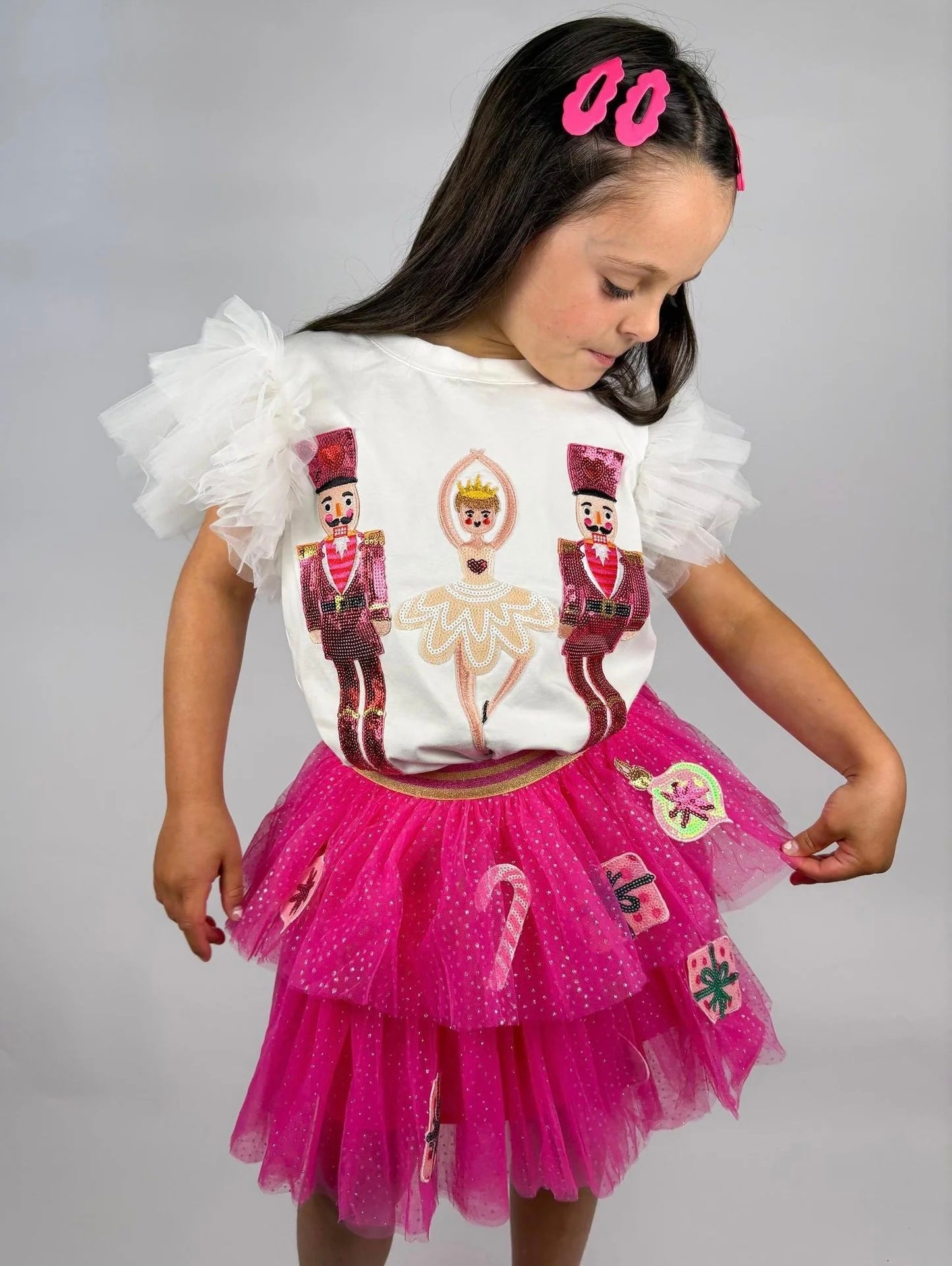 Christmas Candy Cane & Present Tulle Skirt