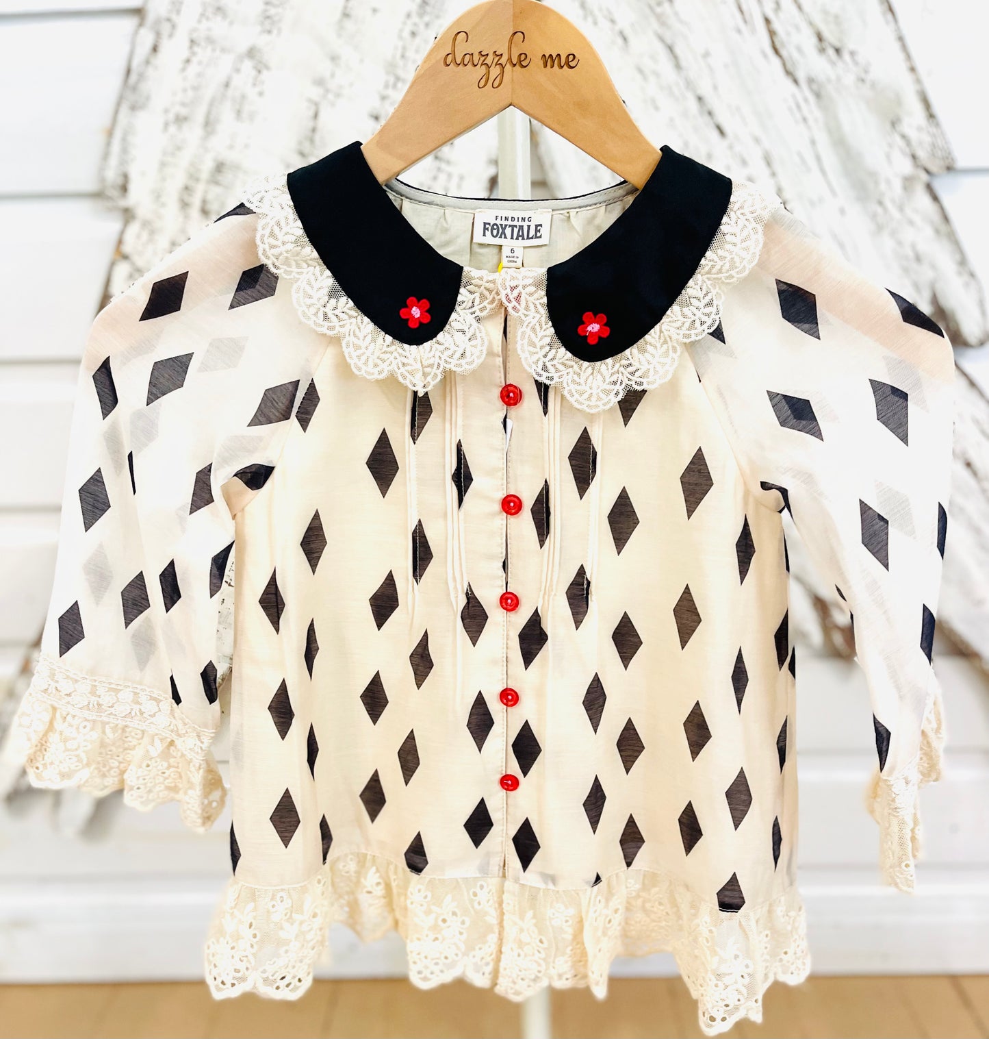 Harlequin Diamonds Collared Top
