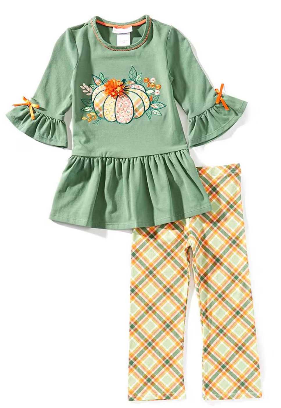 Bonnie Baby Pumpkin Plaid Set