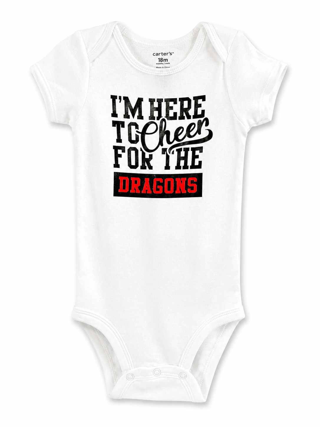 Im Here to Cheer for the Dragons Onesie Size 18M