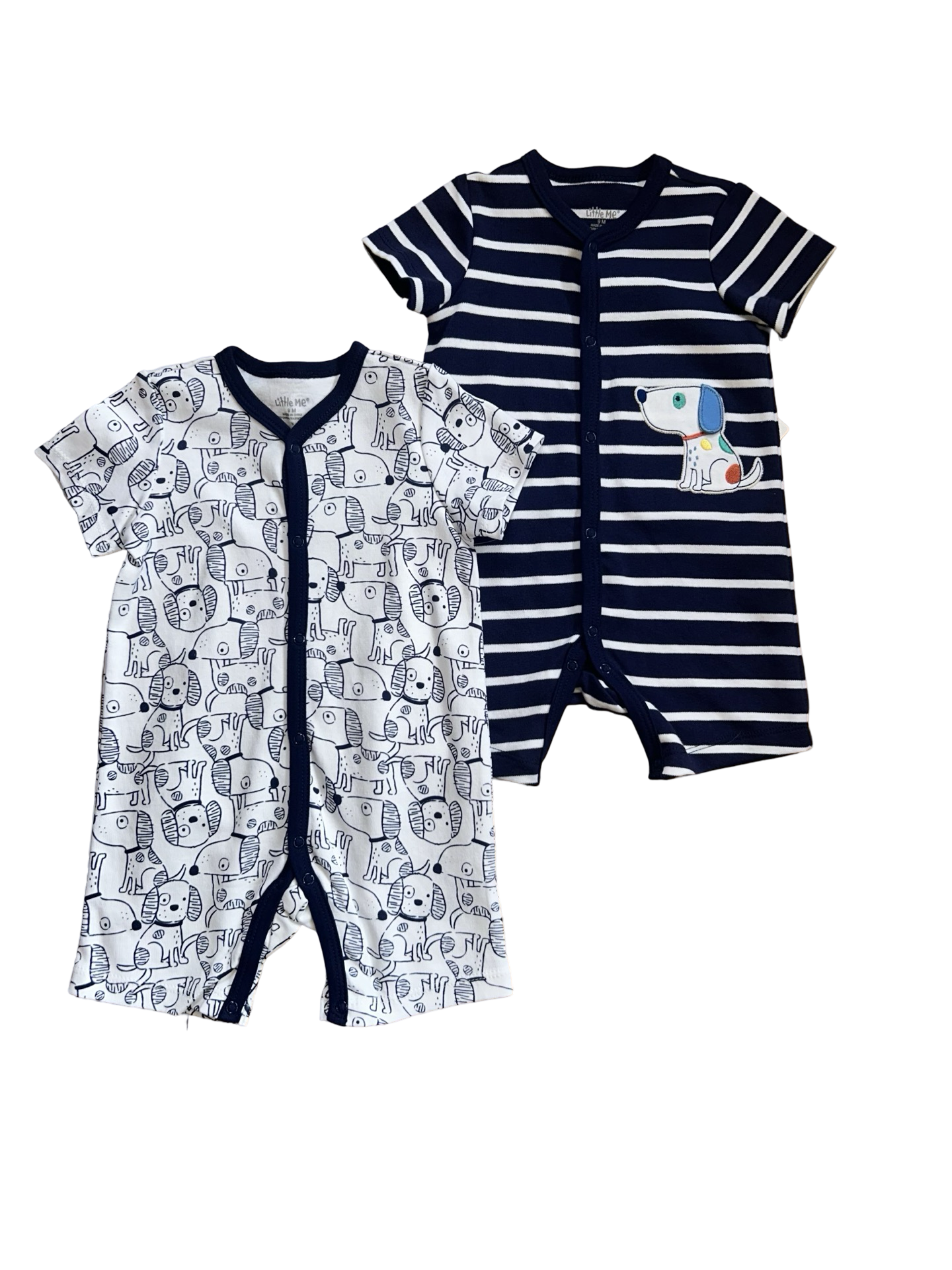 Little Me 2 Pack Dog Romper Set