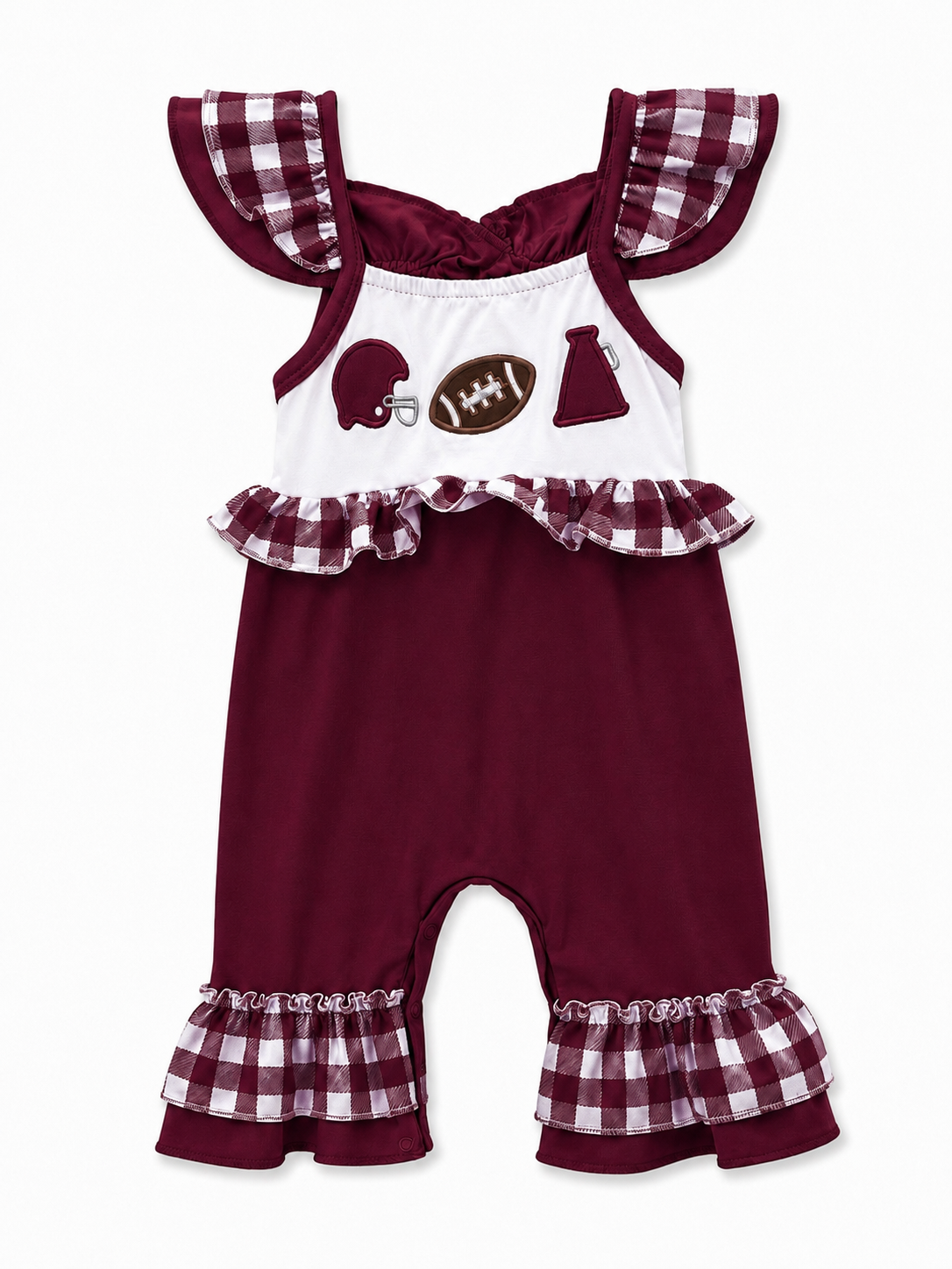 Maroon Gingham Spirit Romper