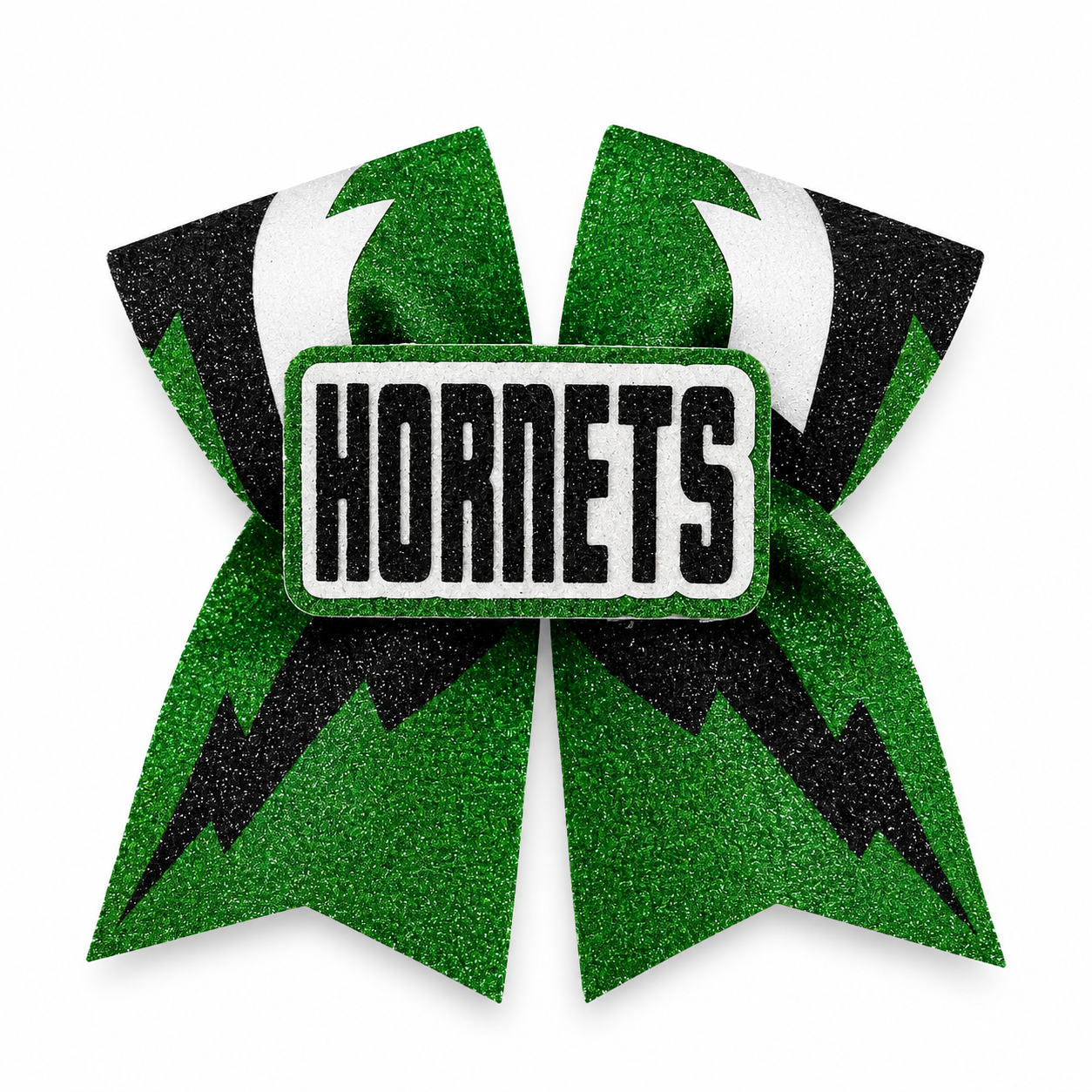 Hornets Shimmer Lightning Bolt Cheer Bow