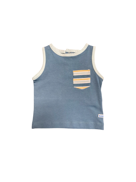 Rugged Butts Dolphin Blue Pocket Tank