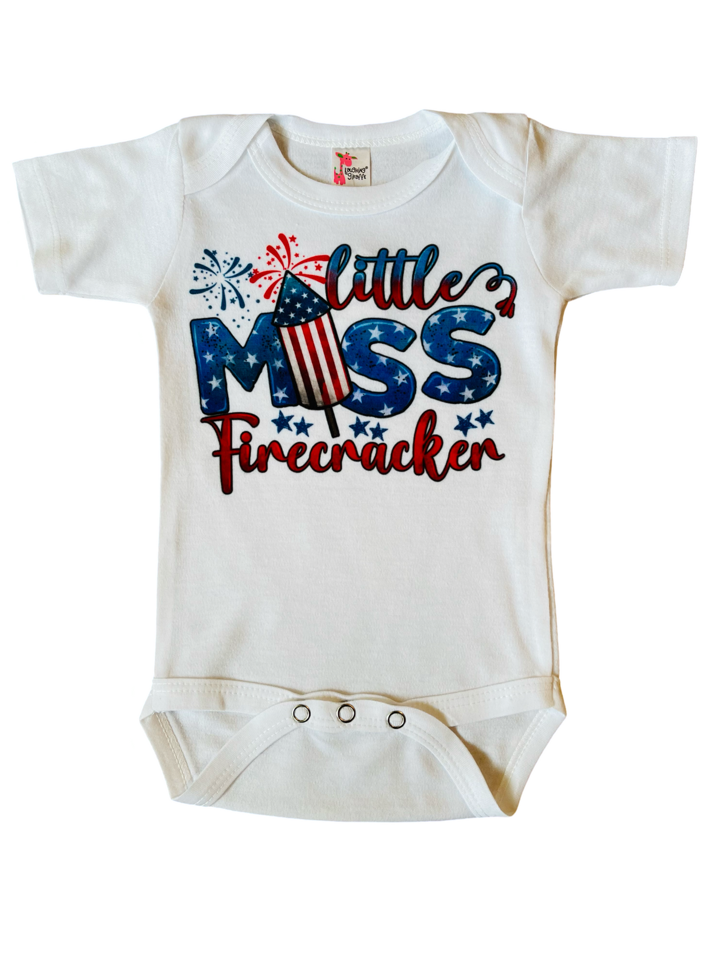 4Th Of July "Little Miss Firecracker" Onesie
