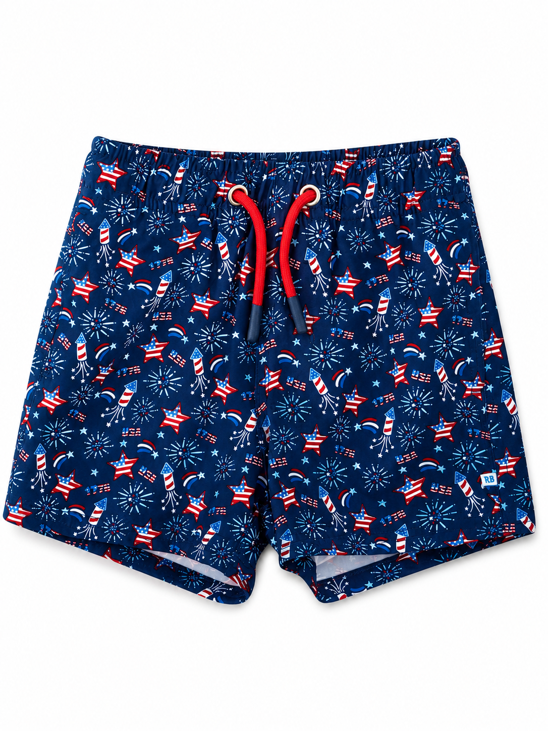 RuggedButts Red White Boom Swim Trunks
