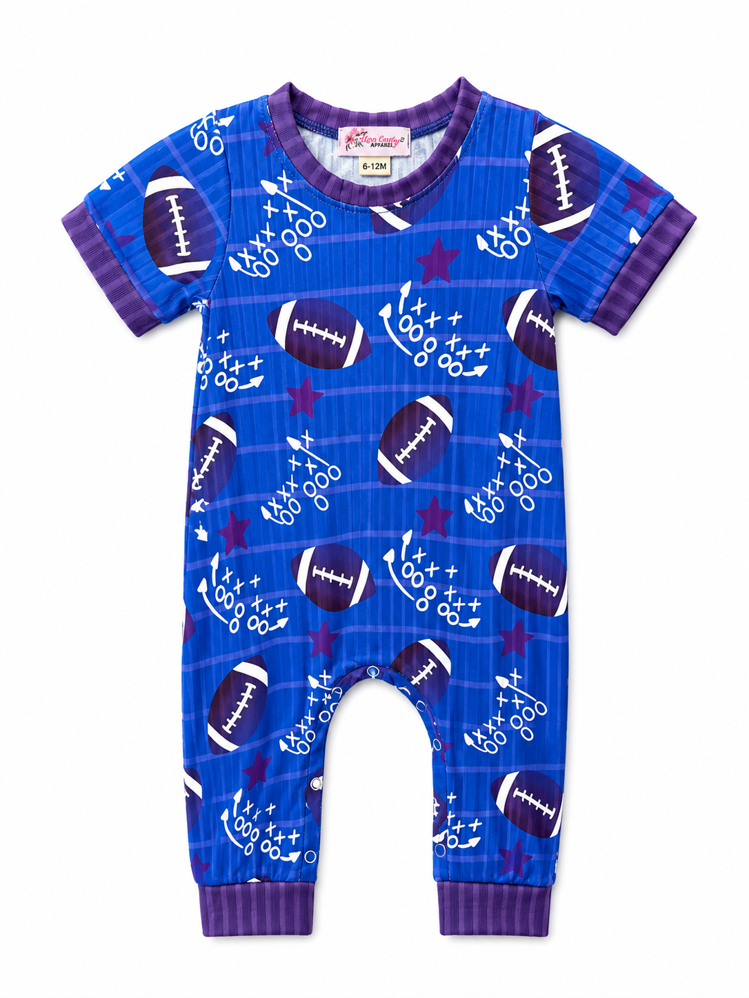 Blue Football Romper