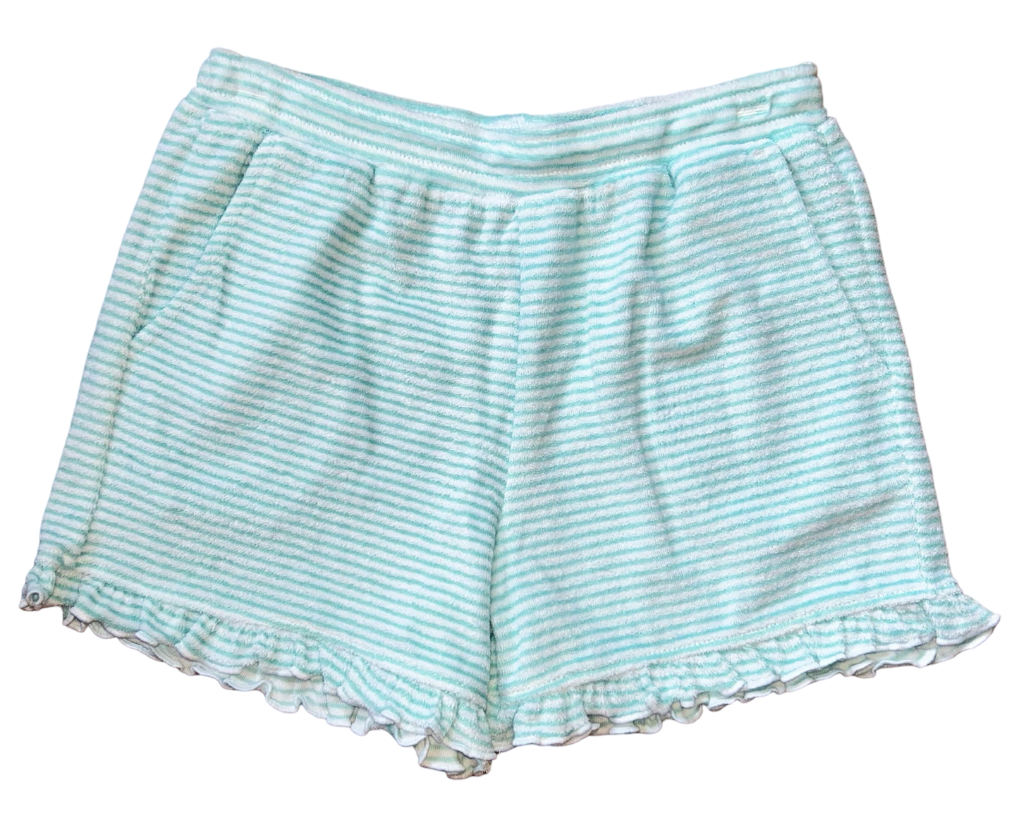 Ruffle Butts AquaStripe Terry Knit Shorts